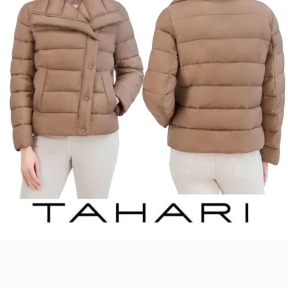 Tahari Women's Tan Puffer Coat